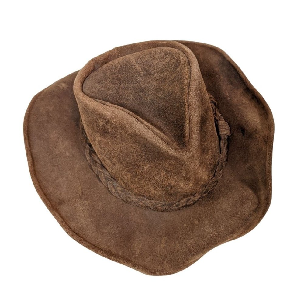 Minnetonka Brown Genuine Leather Outback Hat